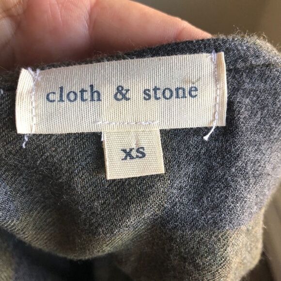 Cloth & Stone Plaid Rayon blouse with bell sleeves - Picture 6 of 7